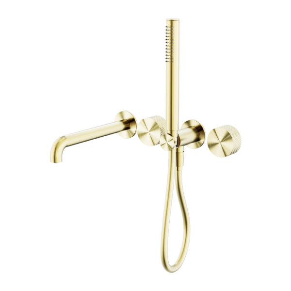 OPAL PROGRESSIVE SHOWER SYSTEM SEPARATE PLATE WITH SPOUT 250MM BRUSHED GOLD