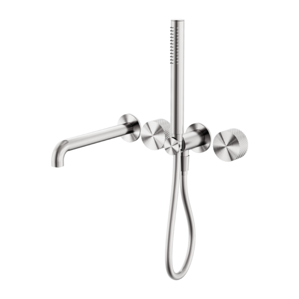 OPAL PROGRESSIVE SHOWER SYSTEM SEPARATE PLATE WITH SPOUT 250MM BRUSHED NICKEL