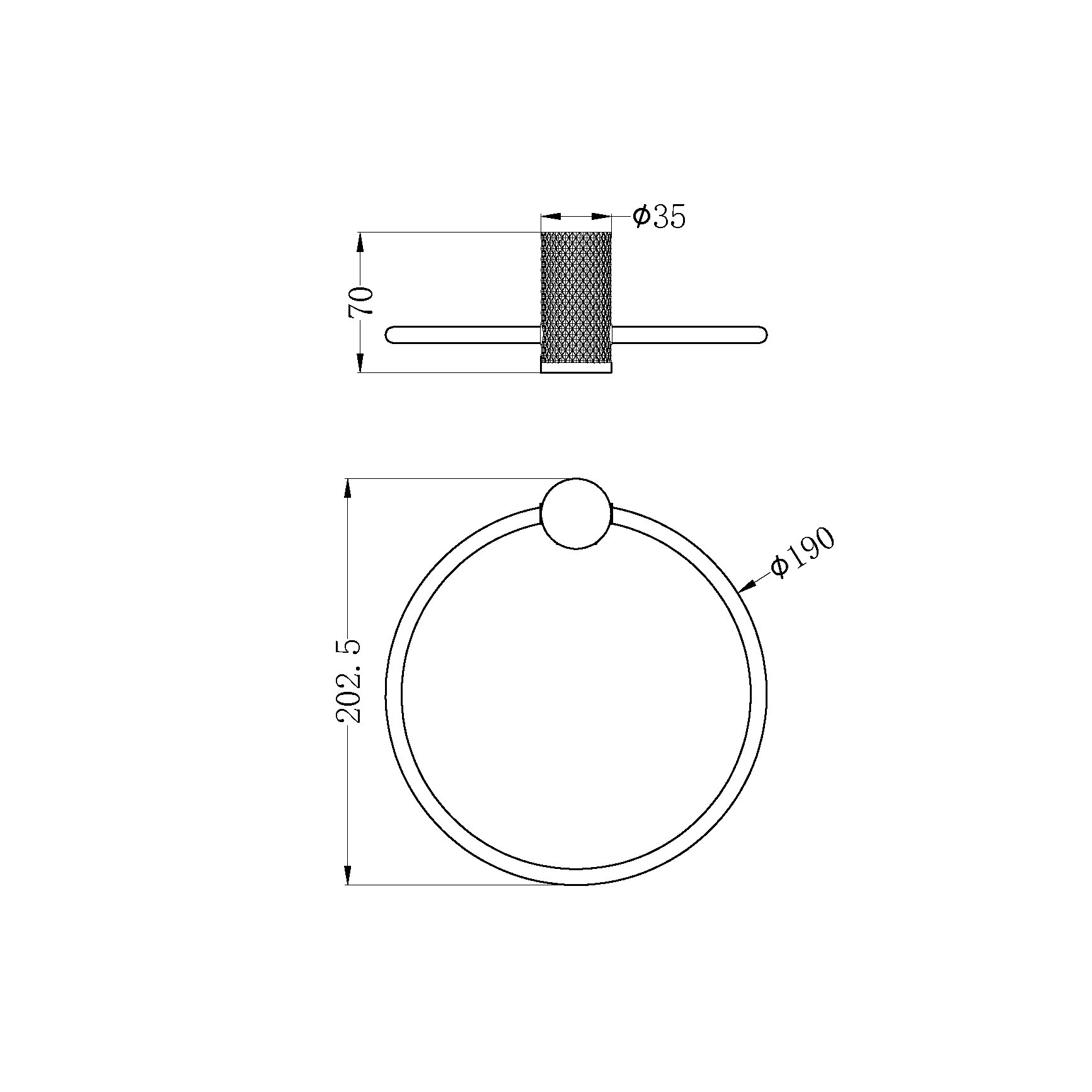 OPAL TOWEL RING GRAPHITE