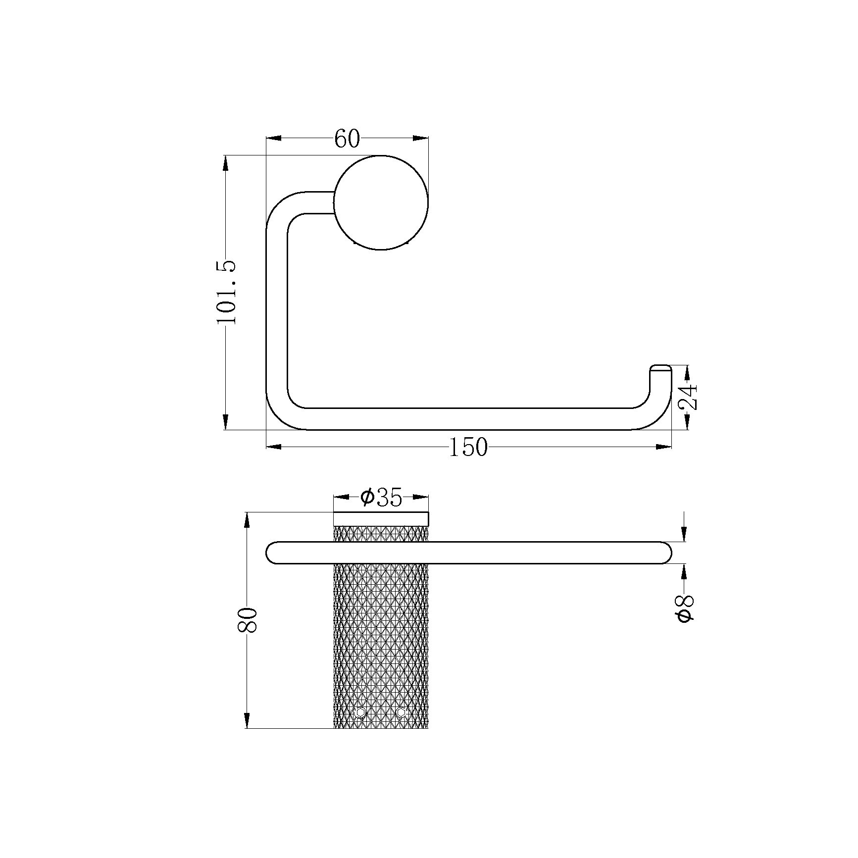 OPAL TOILET ROLL HOLDER GRAPHITE