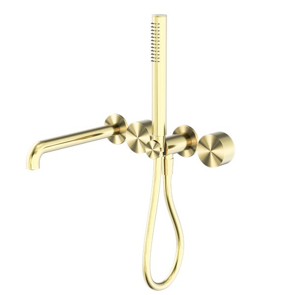 KARA PROGRESSIVE SHOWER SYSTEM SEPARATE PLATE WITH SPOUT 250MM BRUSHED GOLD