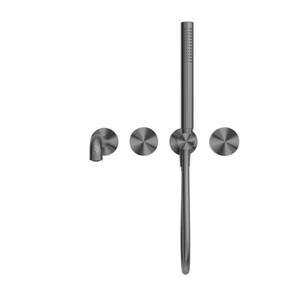 KARA PROGRESSIVE SHOWER SYSTEM SEPARATE PLATE WITH SPOUT 250MM GUN METAL