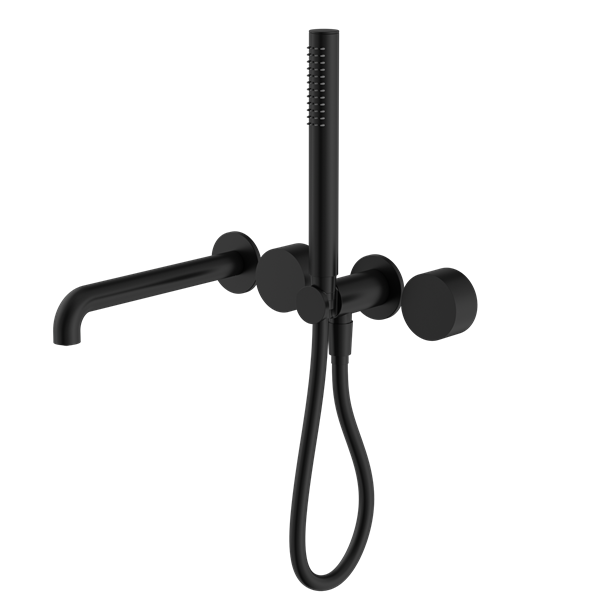 KARA PROGRESSIVE SHOWER SYSTEM SEPARATE PLATE WITH SPOUT 250MM MATTE BLACK