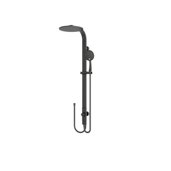 ASTRA RAIN ROUND TWIN SHOWER DOUBLE HOSE MATTE BLACK