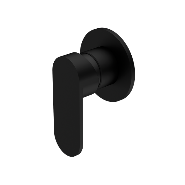 ECCO SHOWER MIXER 80MM ROUND PLATE MATTE BLACK