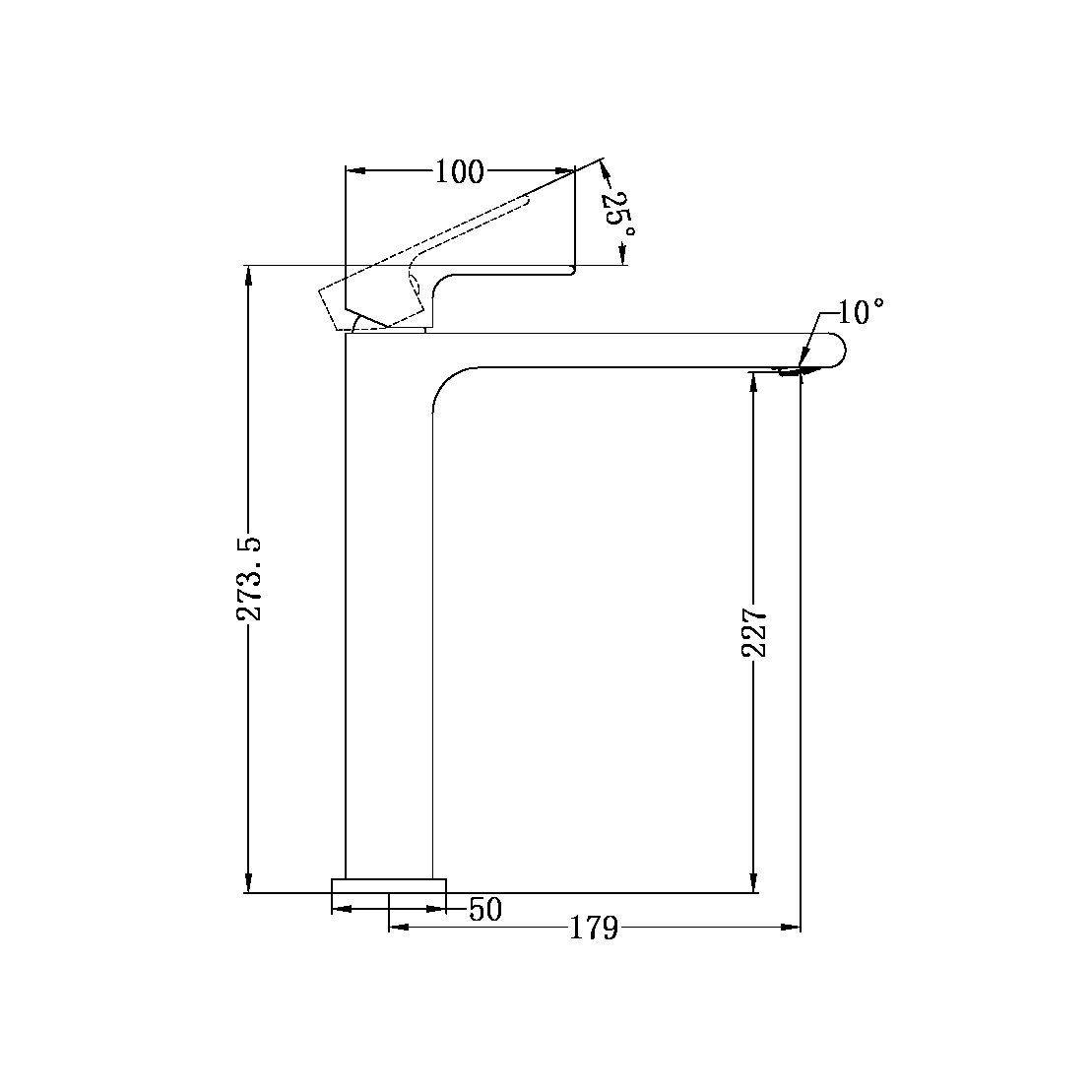 BIANCA TALL BASIN MIXER GUN METAL