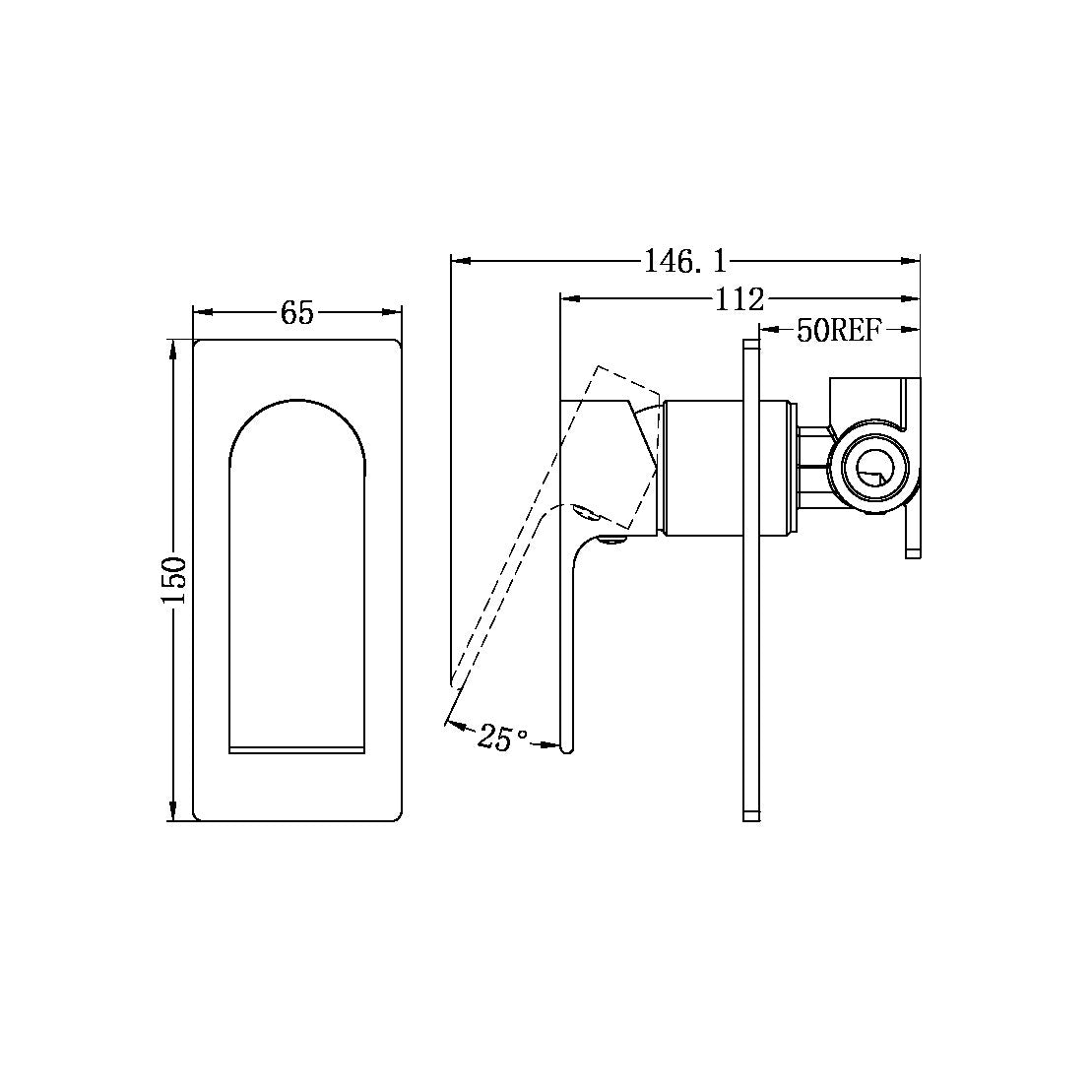 BIANCA SHOWER MIXER MATTE BLACK