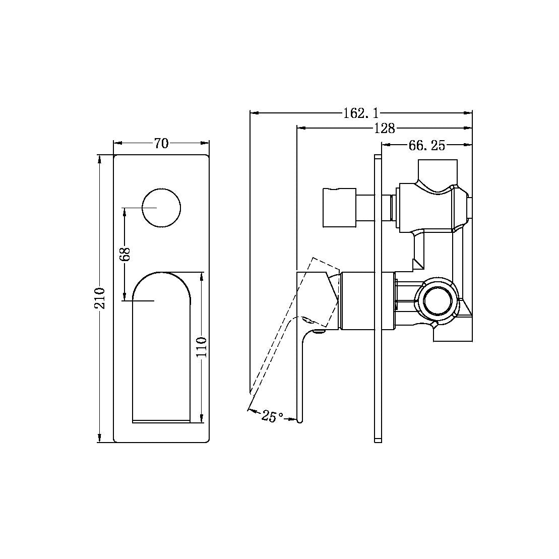 BIANCA SHOWER MIXER WITH DIVERTOR BRUSHED BRONZE