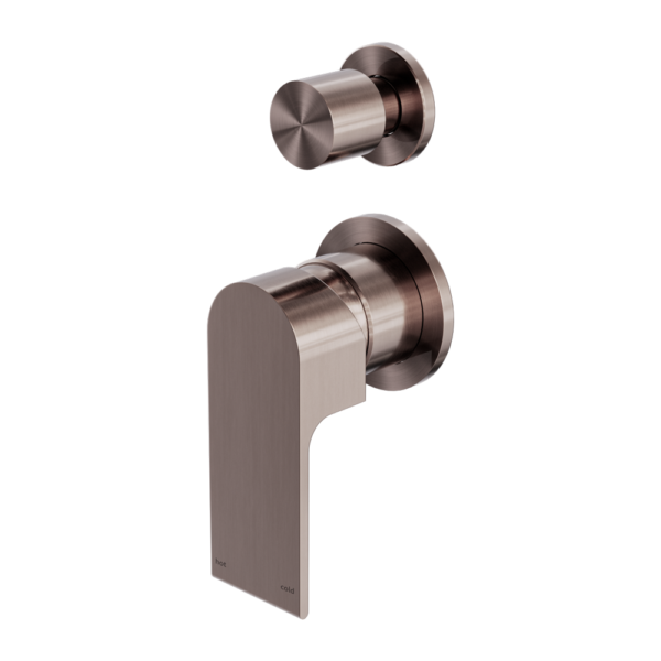 BIANCA SHOWER MIXER WITH DIVERTOR SEPARATE BACK PLATE BRUSHED BRONZE