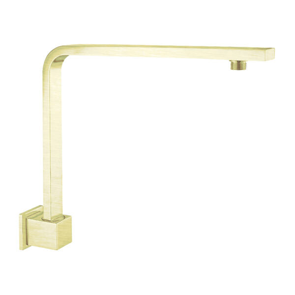 SQUARE SWIVEL SHOWER ARM BRUSHED GOLD