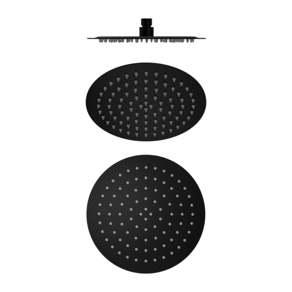 250MM ROUND STAINLESS STEEL SHOWER HEAD 4 STAR RATING MATTE BLACK