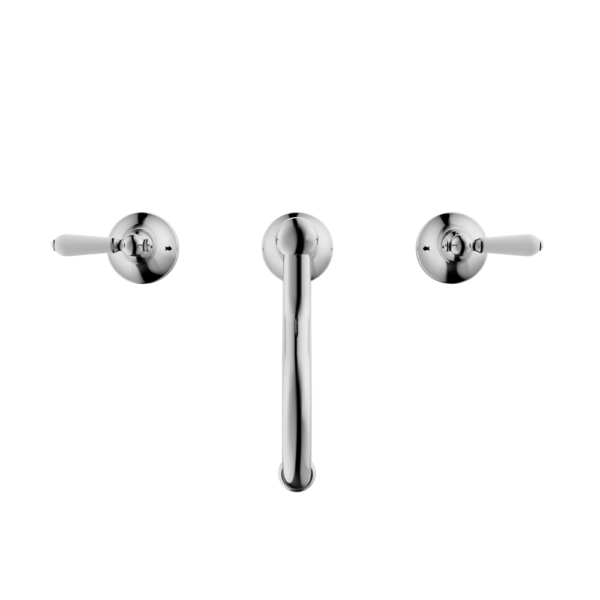 YORK BASIN SET WITH WHITE PORCELAIN LEVER CHROME