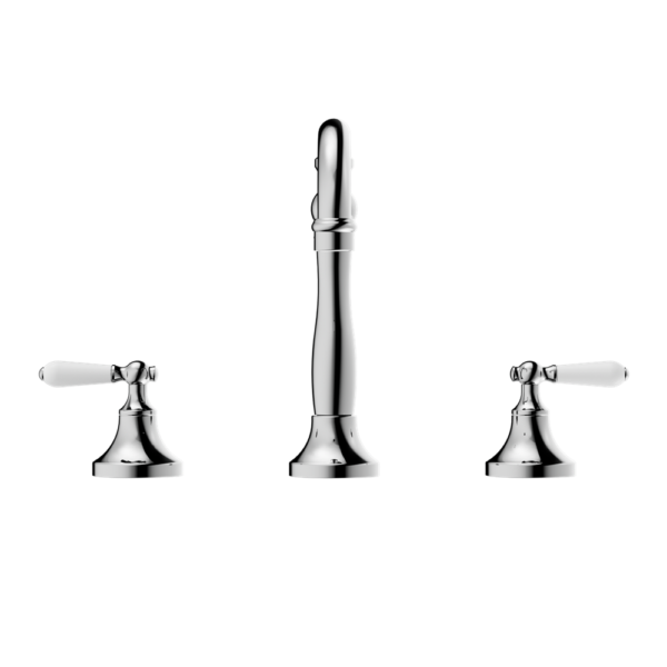YORK BASIN SET WITH WHITE PORCELAIN LEVER CHROME
