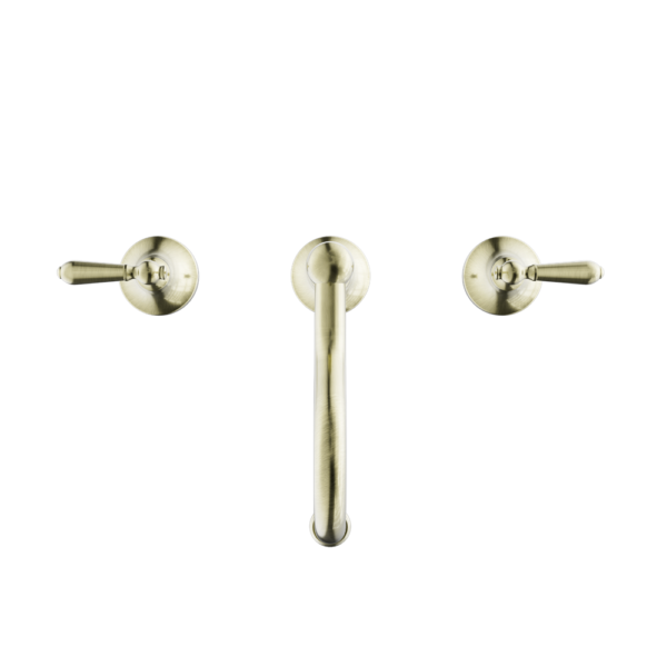 YORK BASIN SET WITH METAL LEVER AGED BRASS