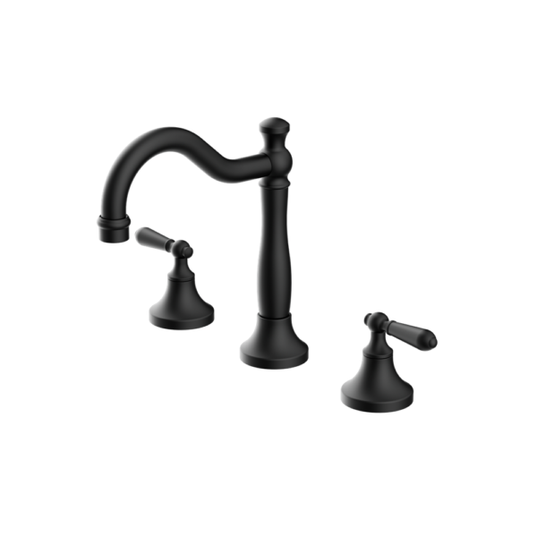 YORK BASIN SET WITH METAL LEVER MATTE BLACK