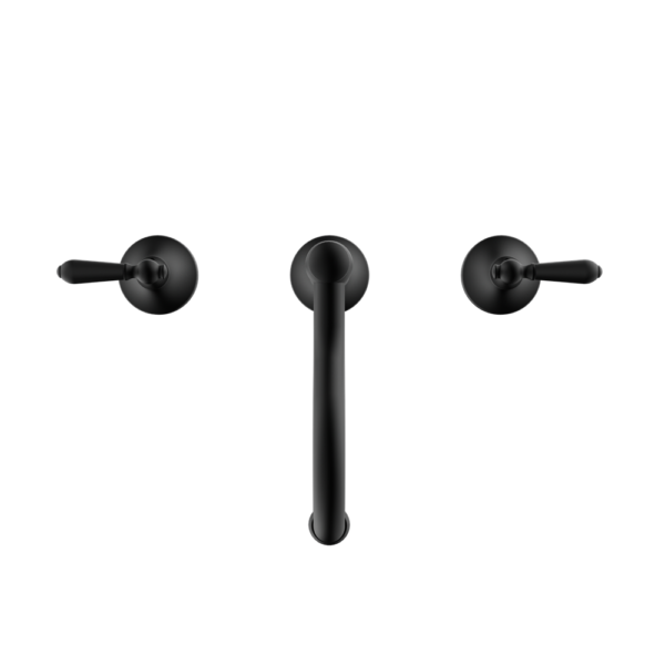 YORK BASIN SET WITH METAL LEVER MATTE BLACK
