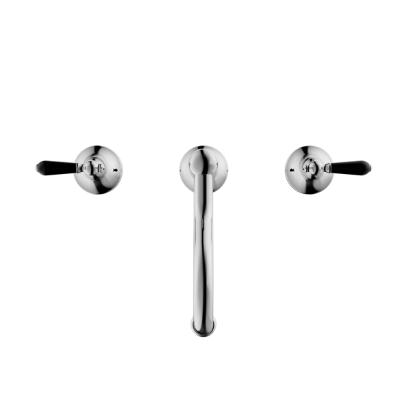 YORK BASIN SET WITH BLACK PORCELAIN LEVER CHROME