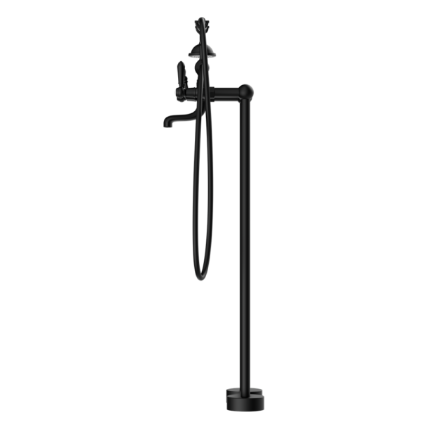 YORK FREESTANDING BATH SET WITH METAL HAND SHOWER MATTE BLACK