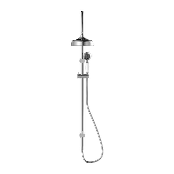 YORK TWIN SHOWER WITH WHITE PORCELAIN HAND SHOWER CHROME