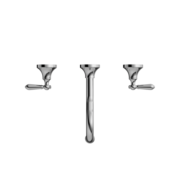 YORK WALL BASIN SET WITH METAL LEVER CHROME