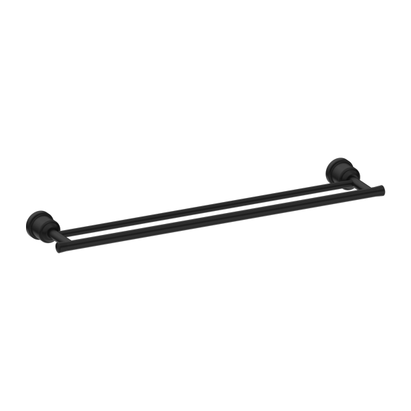 YORK DOUBLE TOWEL RAIL 600MM MATTE BLACK