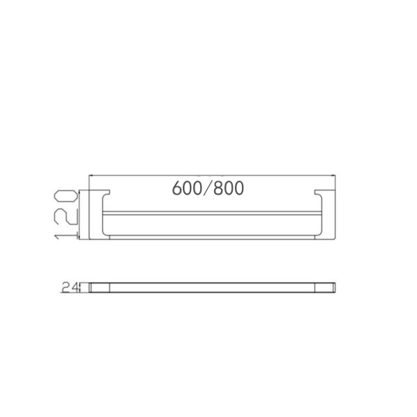 PEARL DOUBLE TOWEL RAIL 600MM CHROME