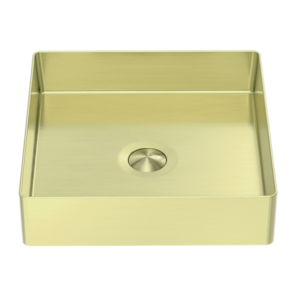 OPAL SQUARE 400MM STAINLESS STEEL BASIN BRUSHED GOLD
