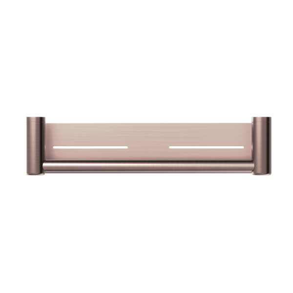 MECCA CARE 25MM GRAB RAIL WITH SHELF 300MM BRUSHED BRONZE