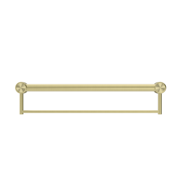 MECCA CARE 32MM GRAB RAIL WITH TOWEL HOLDER 300MM BRUSHED GOLD
