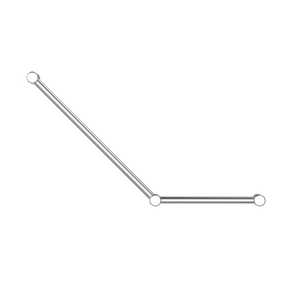 MECCA CARE 32MM AMBULANT TOILET GRAB RAIL 45 DEGREE 750x450MM CHROME