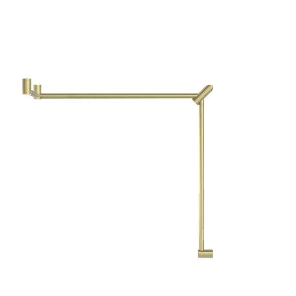 MECCA CARE 32MM DDA TOILET GRAB RAIL SET 90 DEGREE CONTINUOUS 600X1065X1025MM BRUSHED GOLD