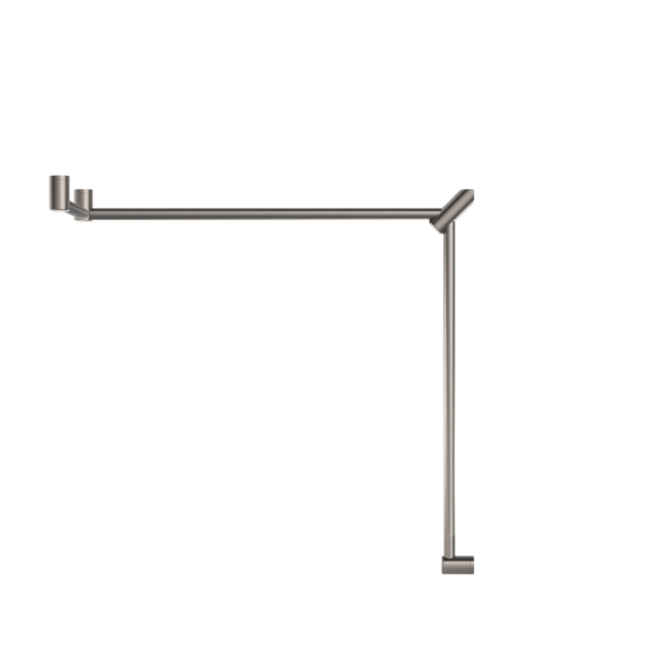 MECCA CARE 32MM DDA TOILET GRAB RAIL SET 90 DEGREE CONTINUOUS 600X1065X1025MM BRUSHED NICKEL