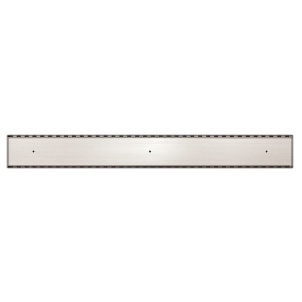TILE INSERT V CHANNEL FLOOR GRATE 89MM OUTLET WITHOUT OUTLET AND HOLE SAW BRUSHED NICKEL