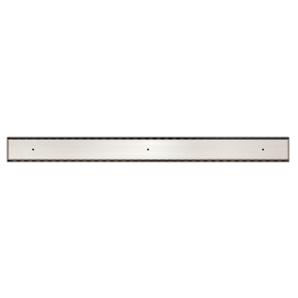 TILE INSERT V CHANNEL FLOOR GRATE 50MM OUTLET WITH HOLE SAW BRUSHED NICKEL