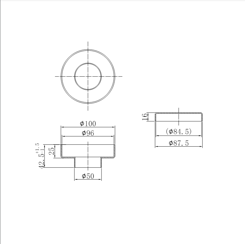 100MM ROUND TILE INSERT FLOOR WASTE 50MM OUTLET GUN METAL