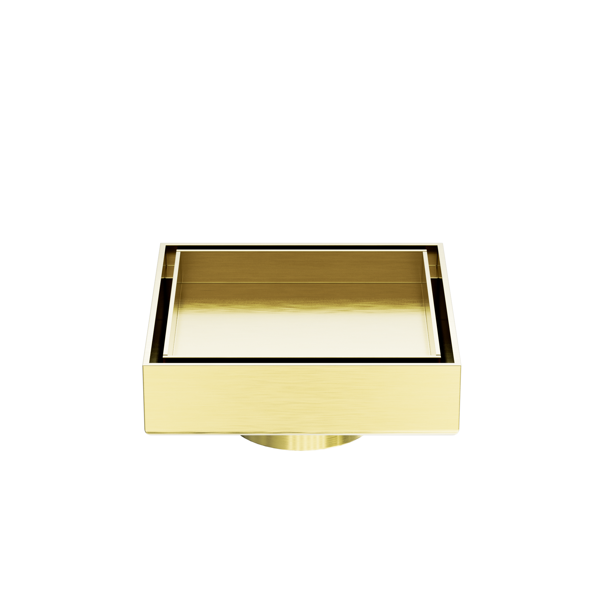 100MM SQUARE TILE INSERT FLOOR WASTE 50MM OUTLET BRUSHED GOLD