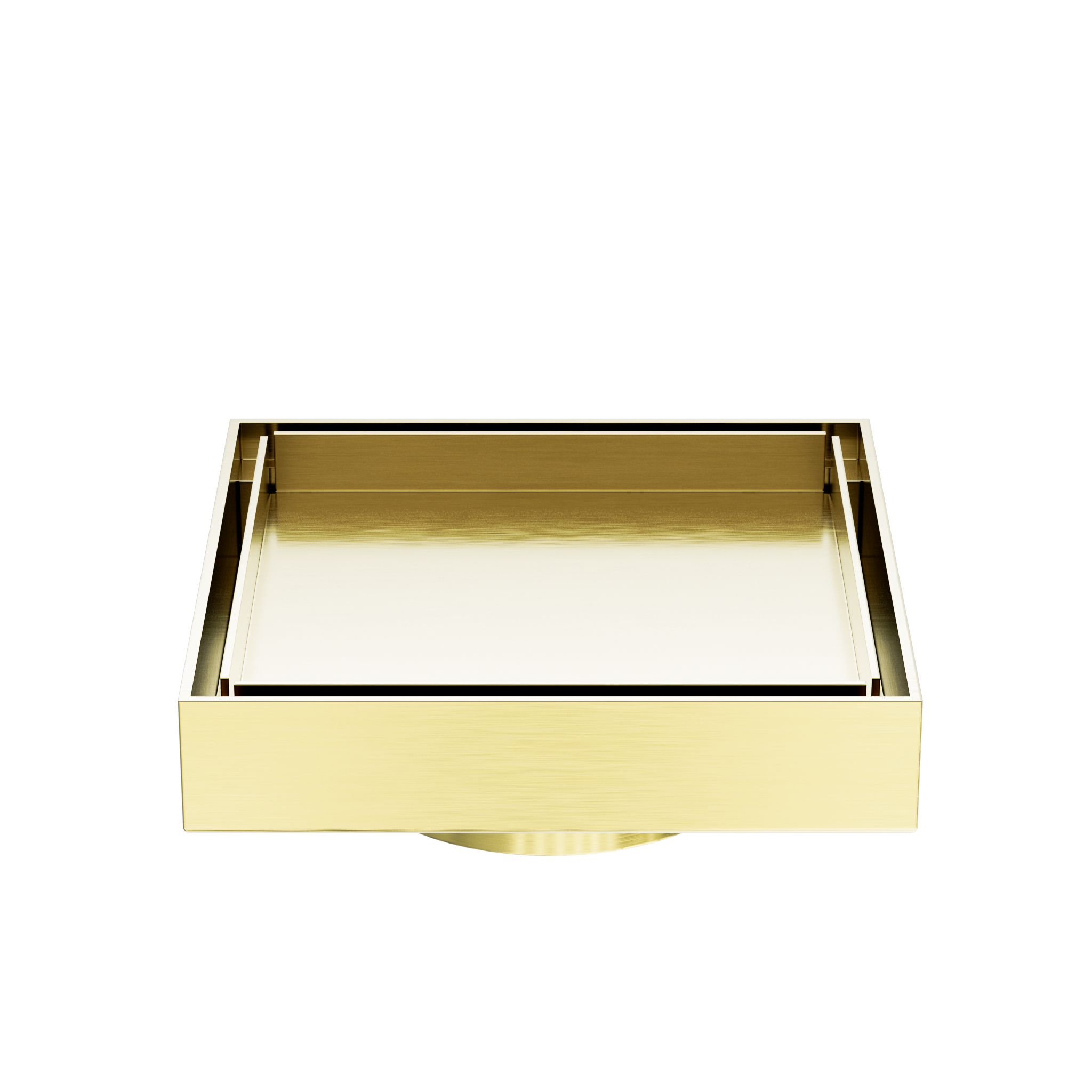 130MM SQUARE TILE INSERT FLOOR WASTE 80MM OUTLET BRUSHED GOLD