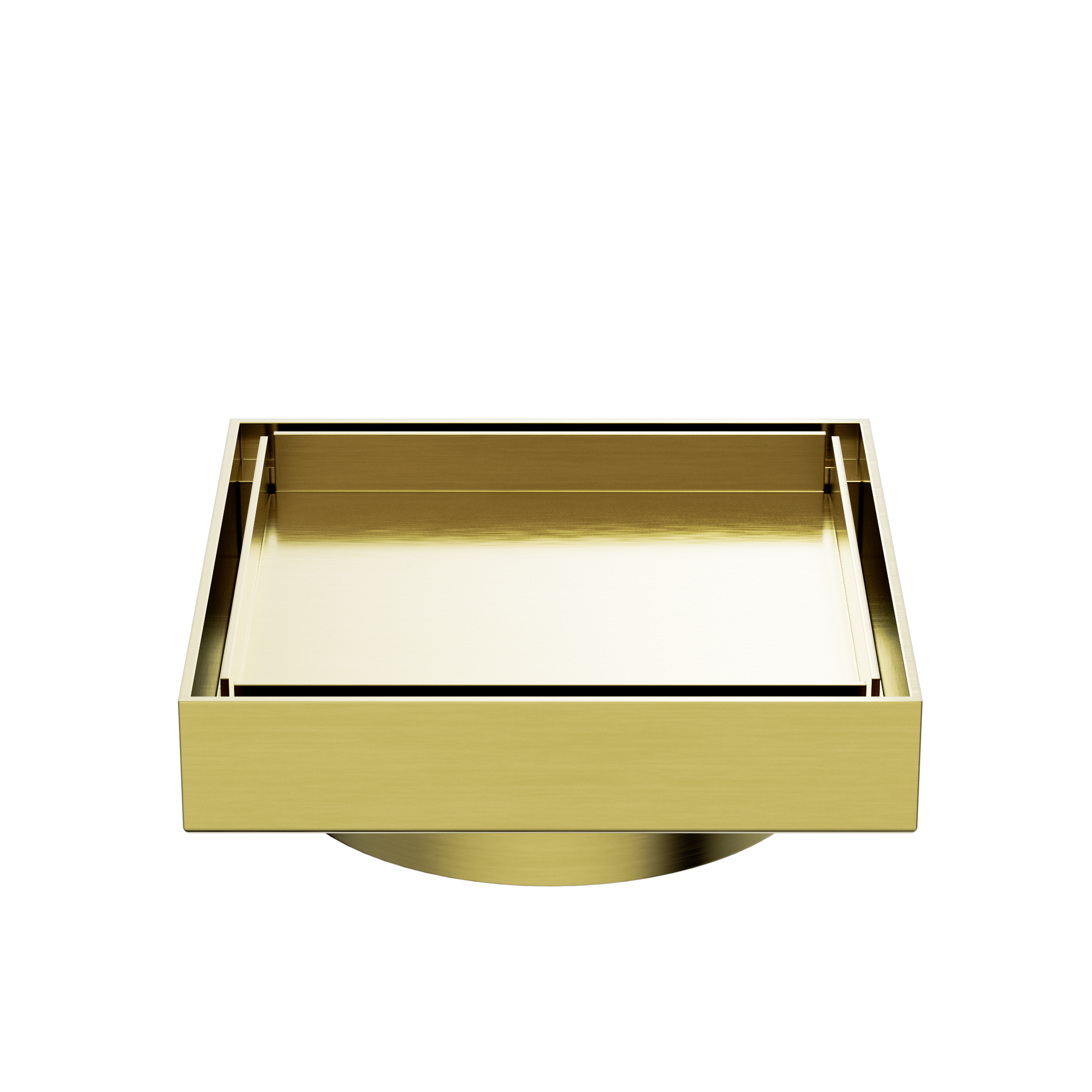 130MM SQUARE TILE INSERT FLOOR WASTE 100MM OUTLET BRUSHED GOLD