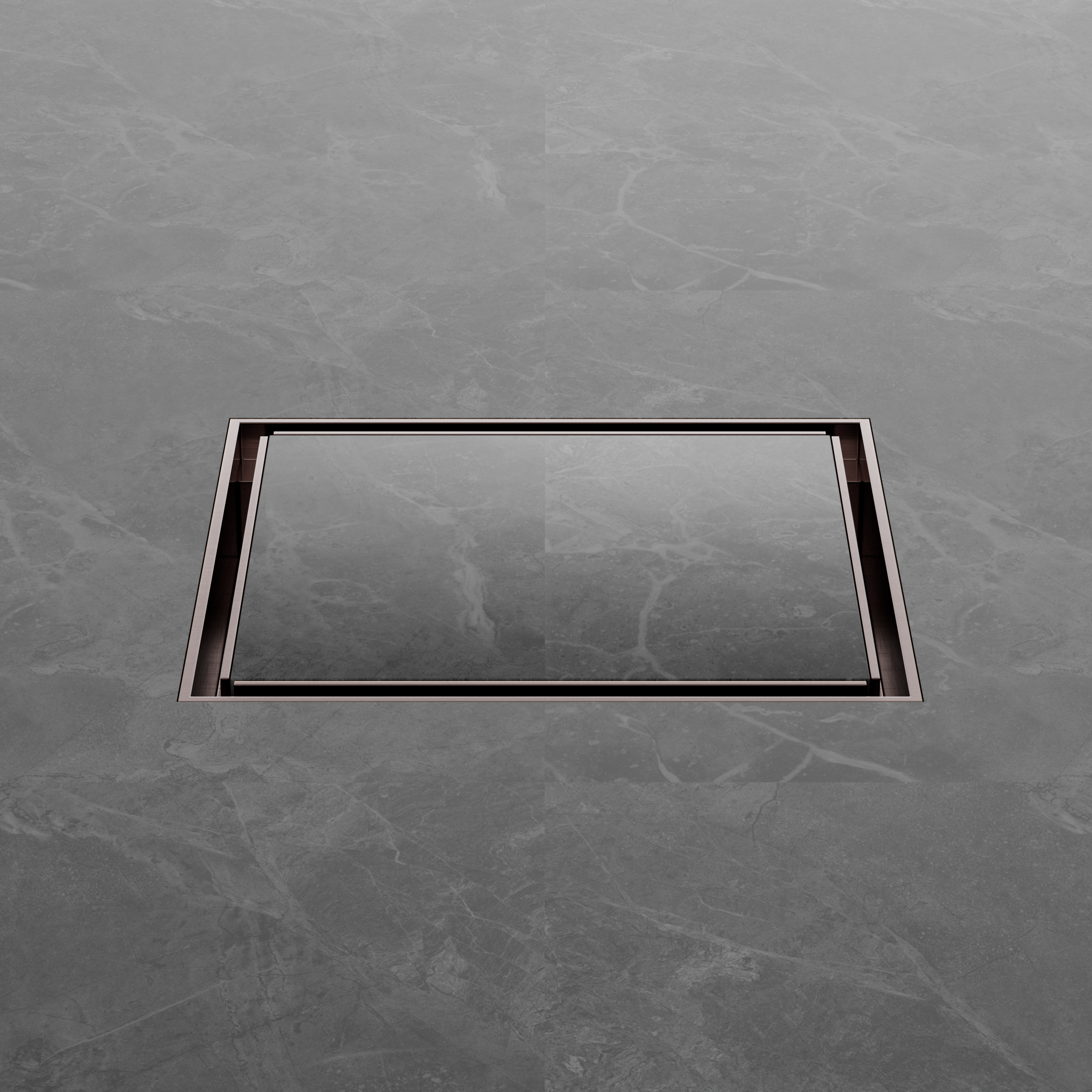 130MM SQUARE TILE INSERT FLOOR WASTE 100MM OUTLET BRUSHED BRONZE