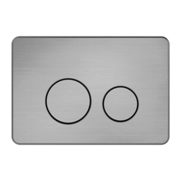 IN WALL TOILET PUSH PLATE GUN METAL