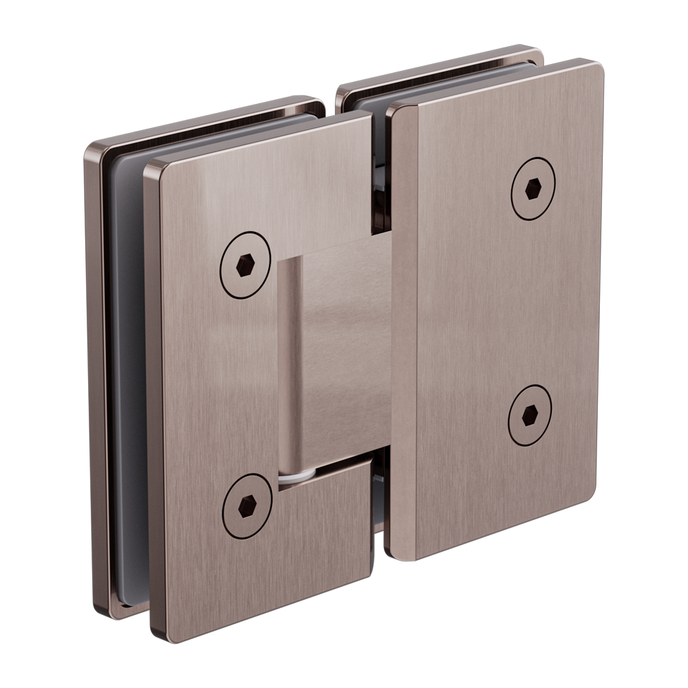 180 DEGREE GLASS TO GLASS SHOWER HINGE 10MM GLASS BRUSHED BRONZE