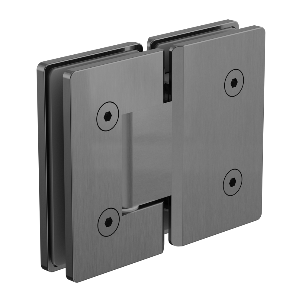 180 DEGREE GLASS TO GLASS SHOWER HINGE 10MM GLASS GUN METAL