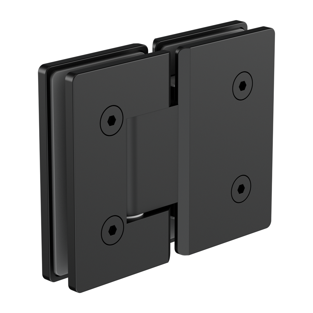 180 DEGREE GLASS TO GLASS SHOWER HINGE 10MM GLASS MATTE BLACK