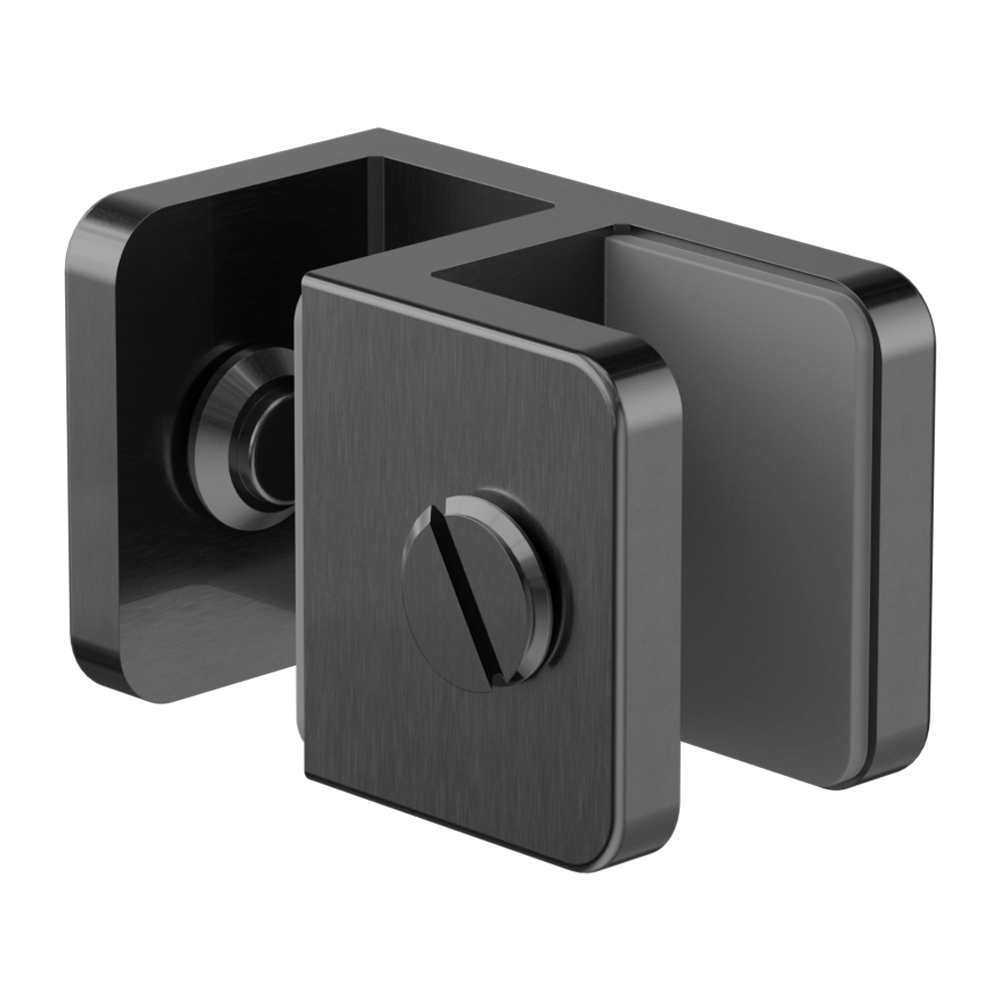OVER-PANEL GLASS TO GLASS FITTING 10MM GLASS GUN METAL