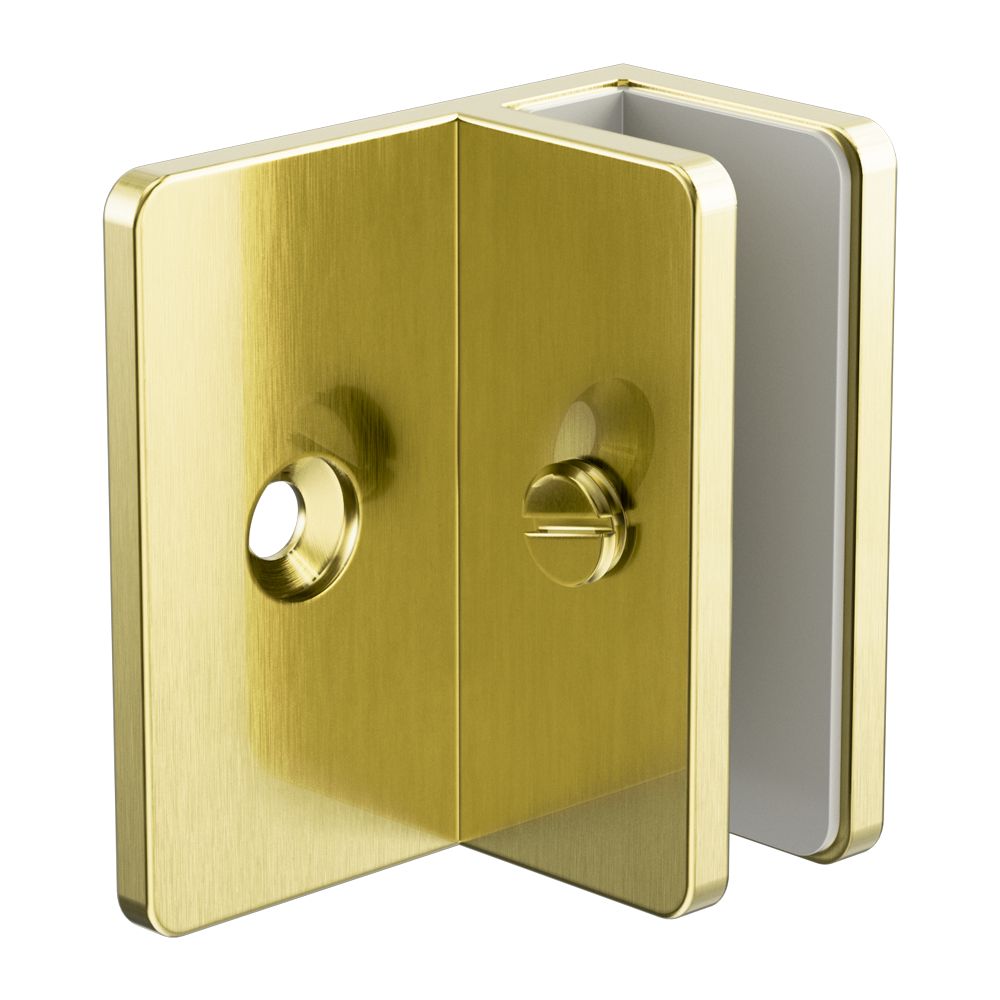 SHOWER F BRACKET 10MM GLASS BRUSHED GOLD