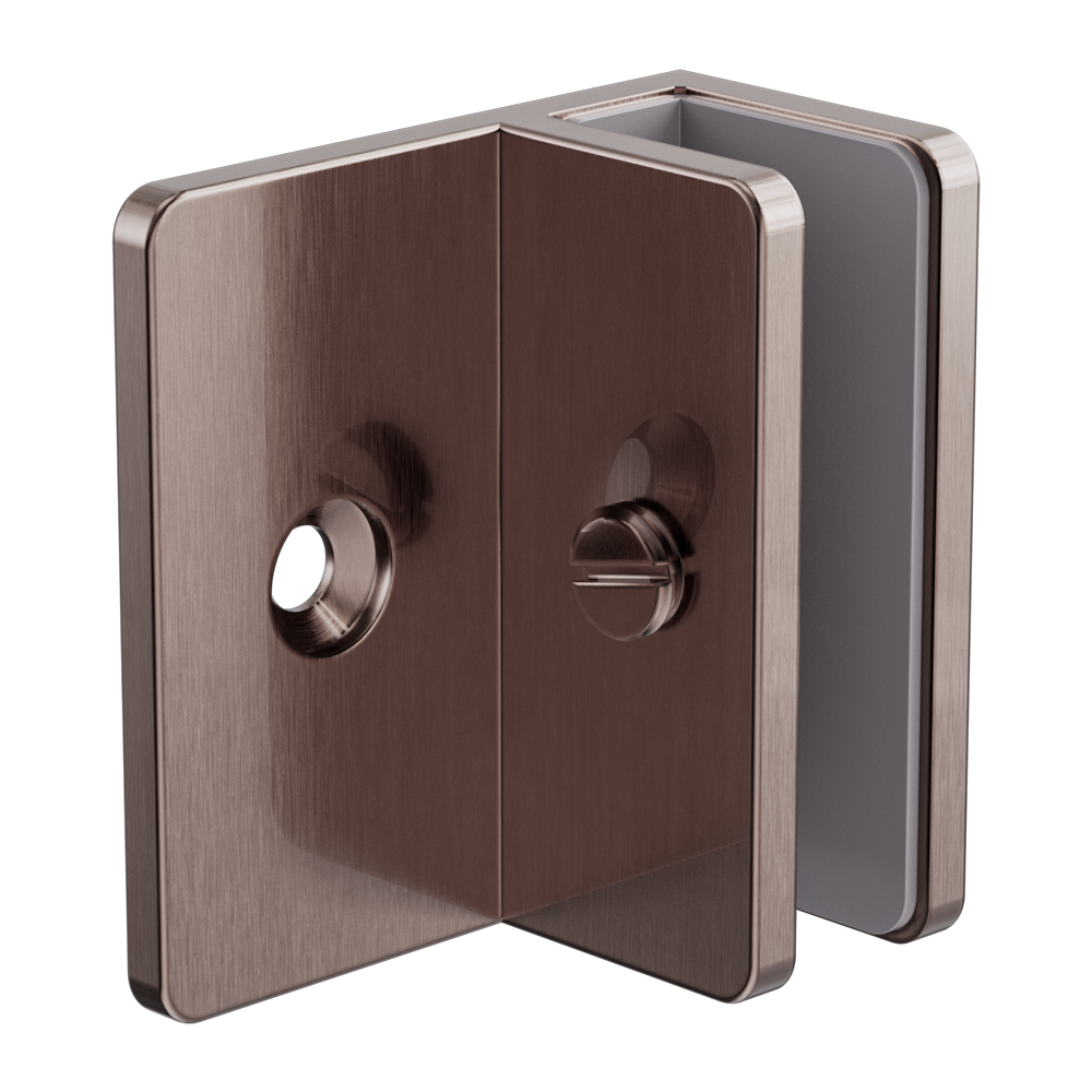 SHOWER F BRACKET 10MM GLASS BRUSHED BRONZE