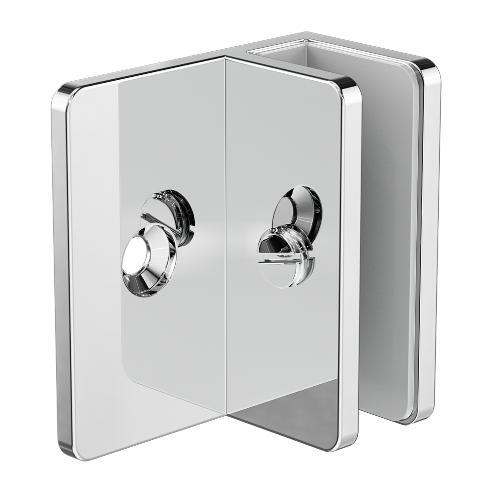 SHOWER F BRACKET 10MM GLASS BRUSHED CHROME