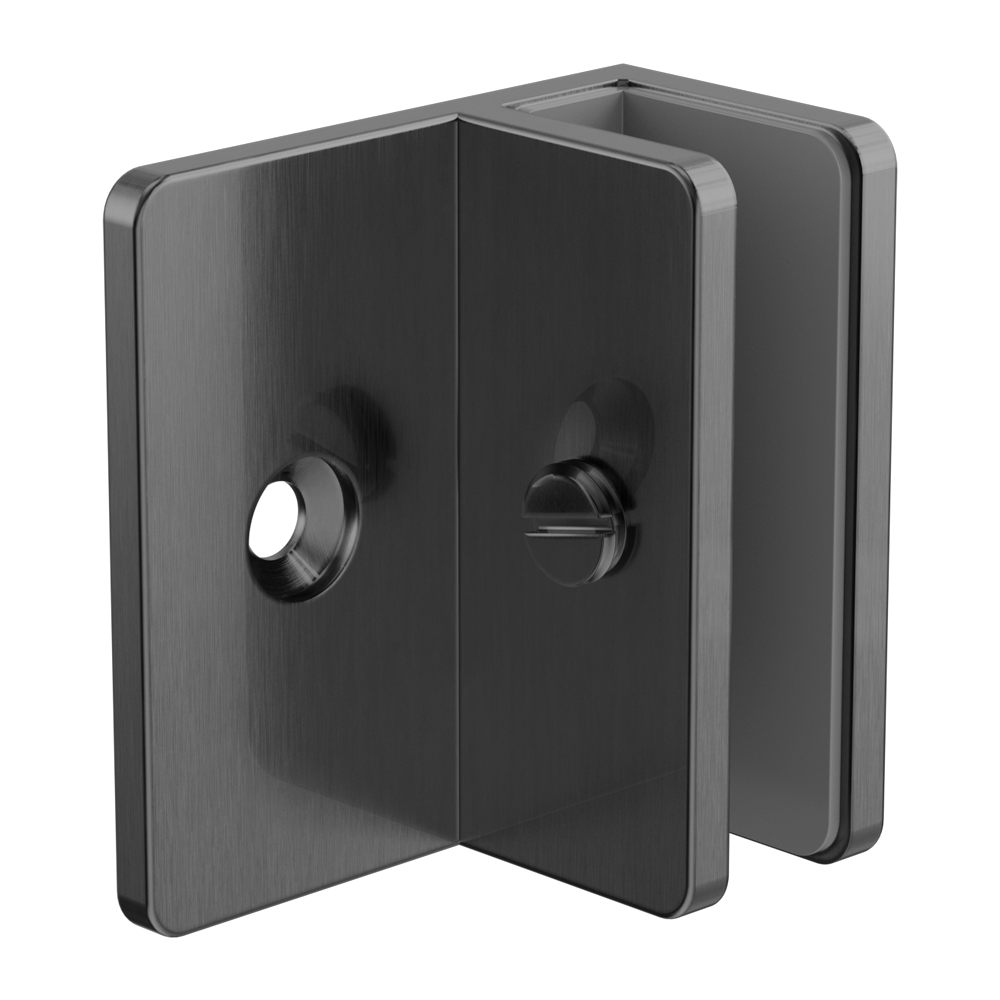 SHOWER F BRACKET 10MM GLASS GUN METAL