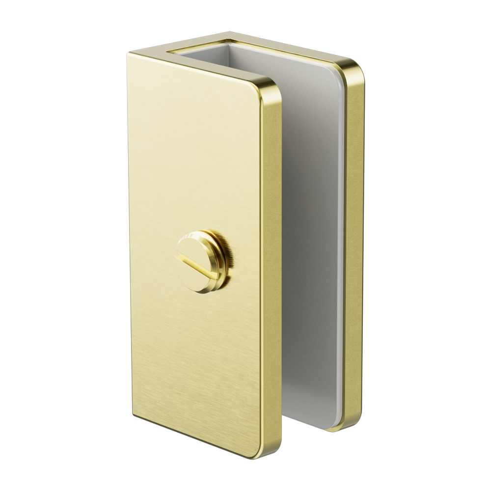 SHOWER U BRACKET 10MM GLASS BRUSHED GOLD