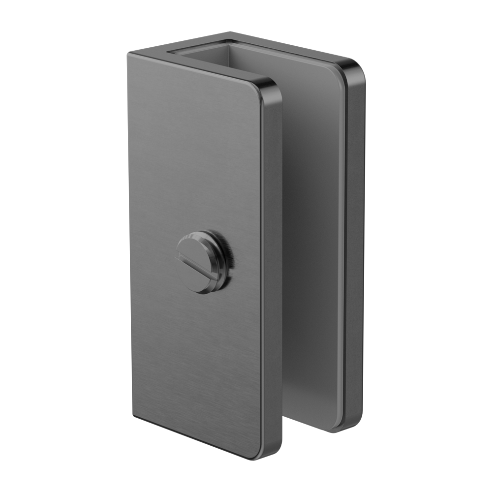 SHOWER U BRACKET 10MM GLASS GUN METAL